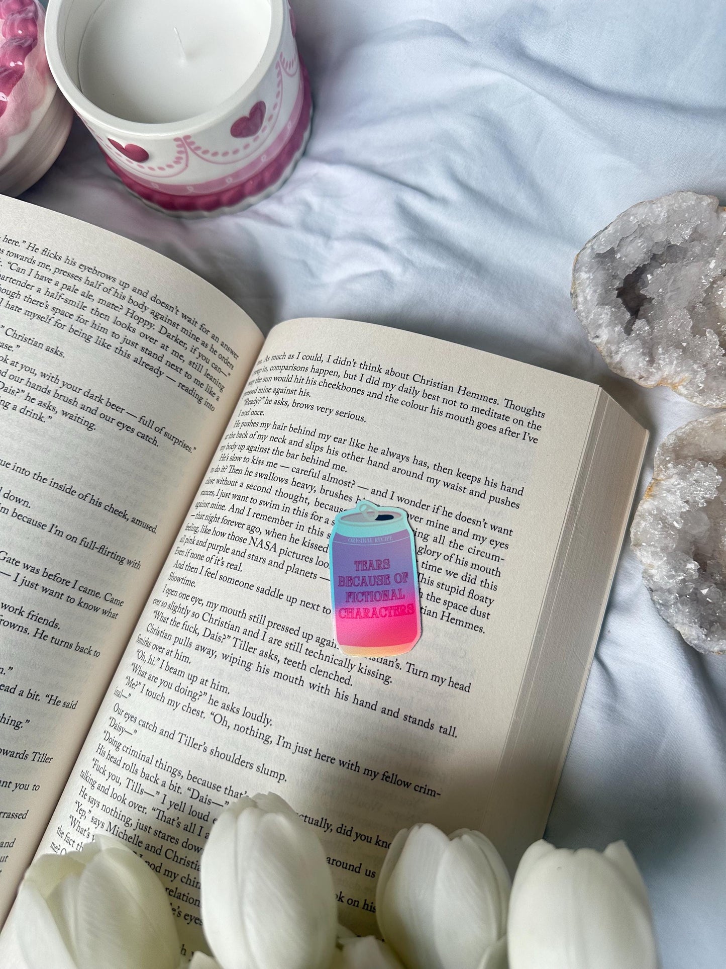 Tears because of fictional characters holographic sticker