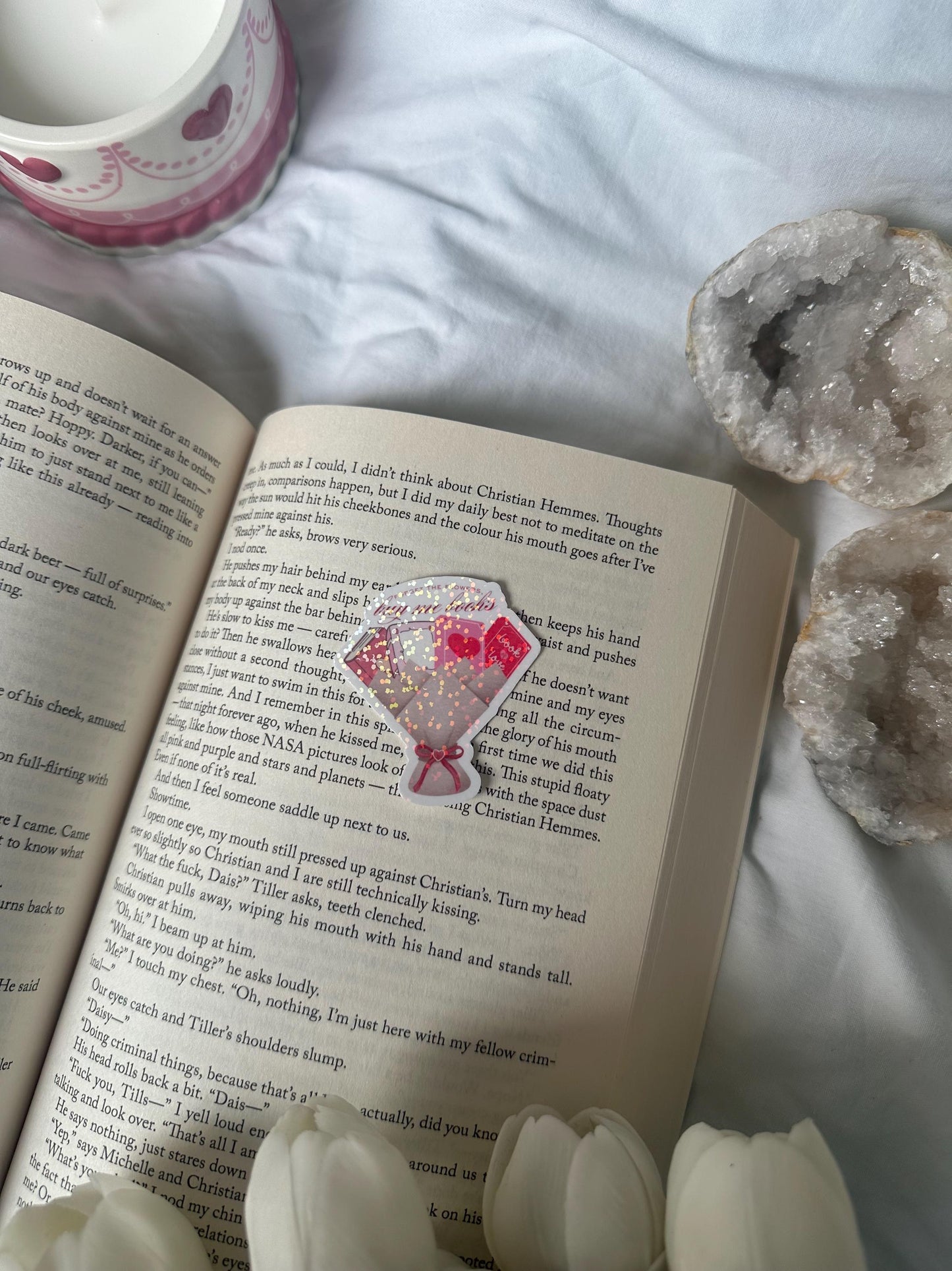 Forget the flowers, buy me books shiny sticker