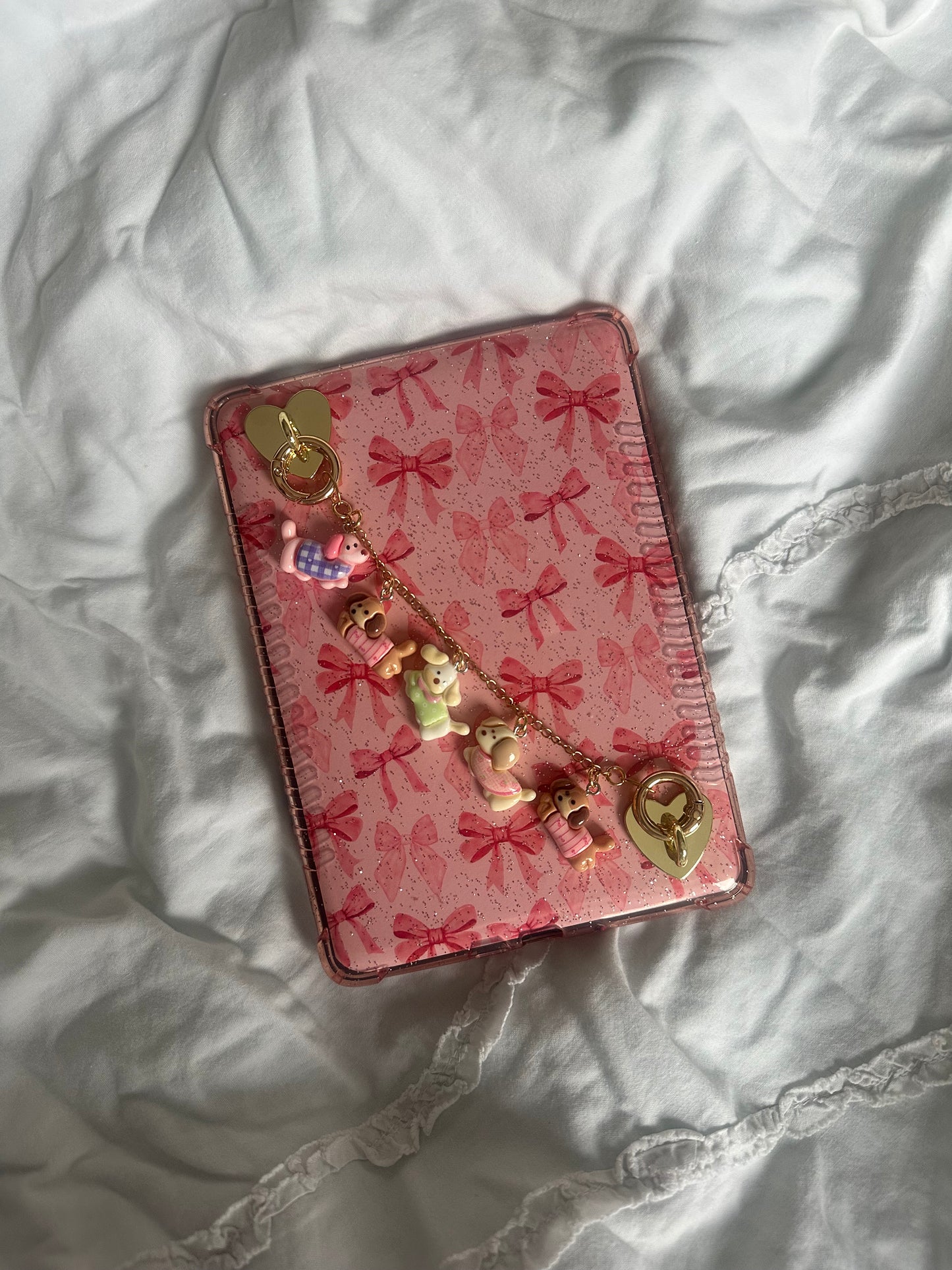 Kindle/Kobo double charm chain - Dachshund