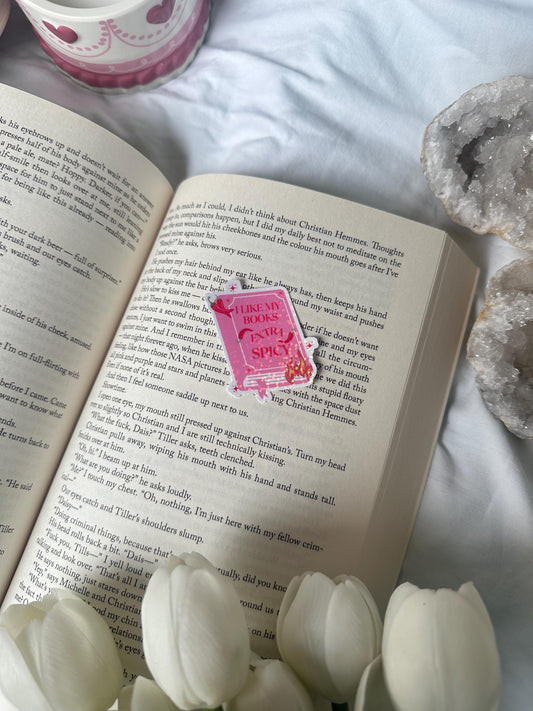 I like my books extra spicy shiny sticker