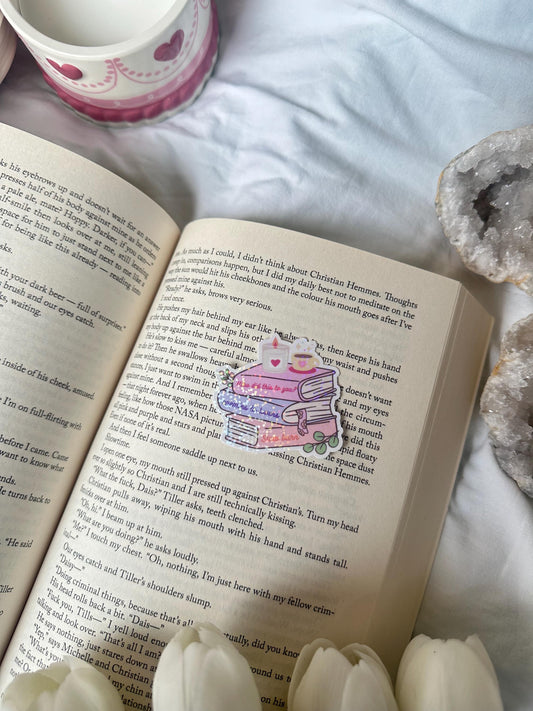 Cozy book trope shiny sticker