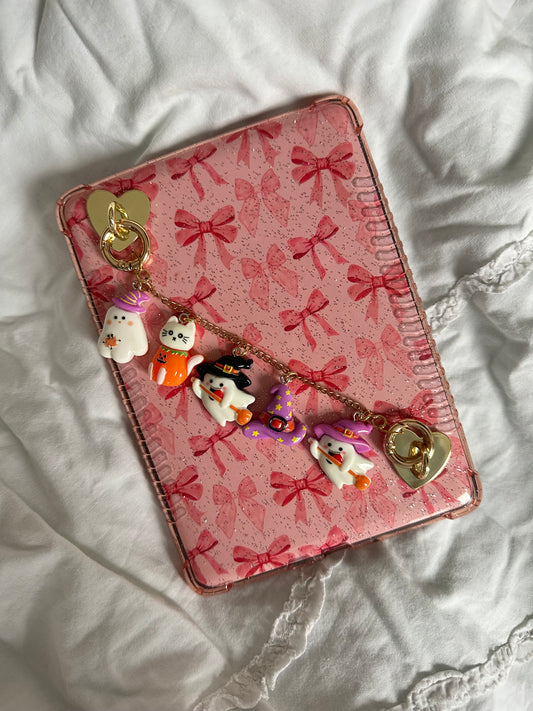 Kindle/Kobo double charm chain - Happy Halloween