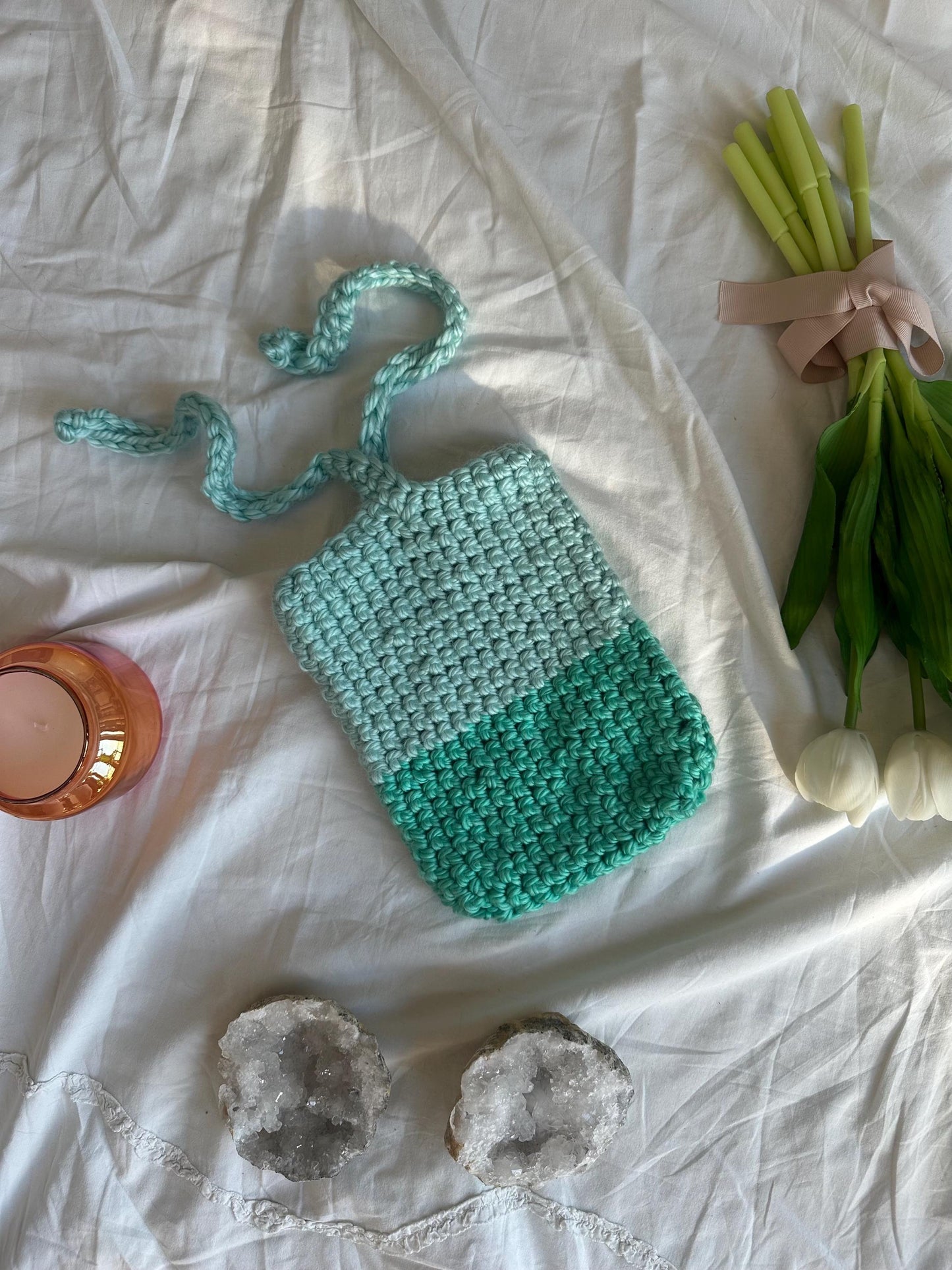 Handmade e-reader sleeve turqoise