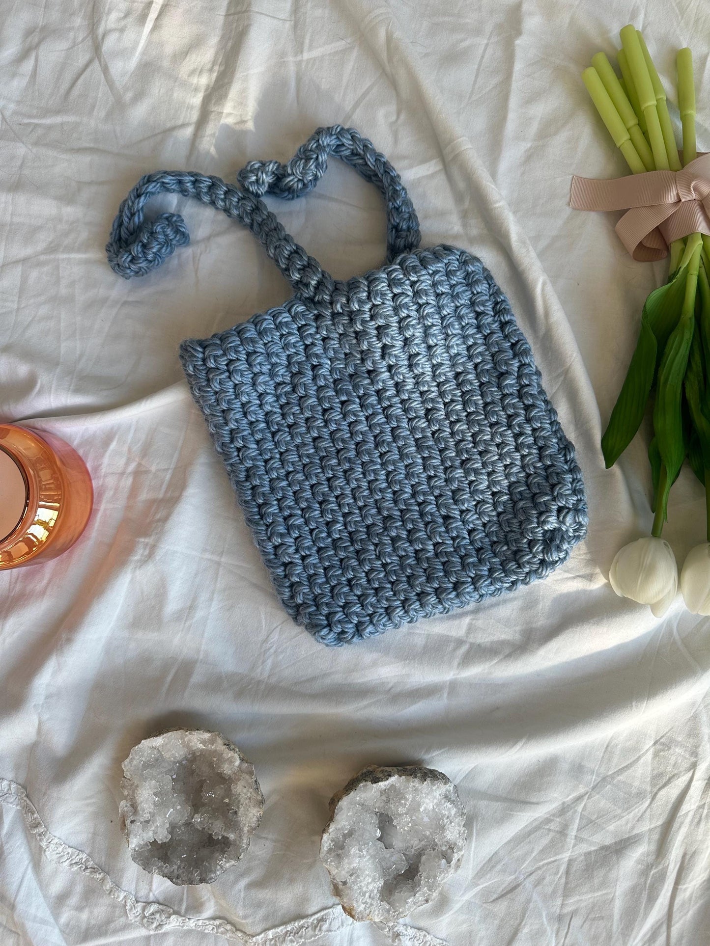 Handmade e-reader sleeve blue