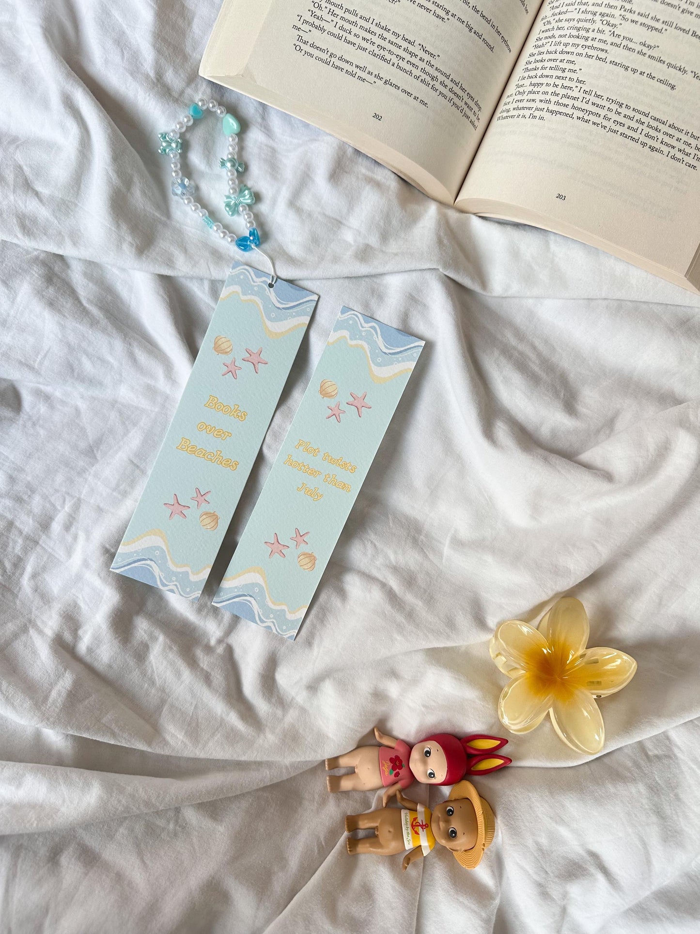 Books over beaches/plot twists hotter than July bookmark