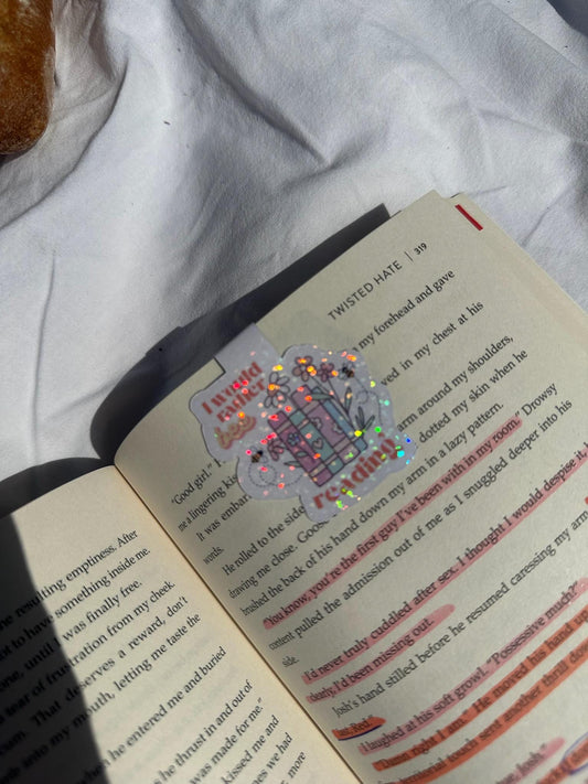I would rather be reading - sparkling magnetic bookmark