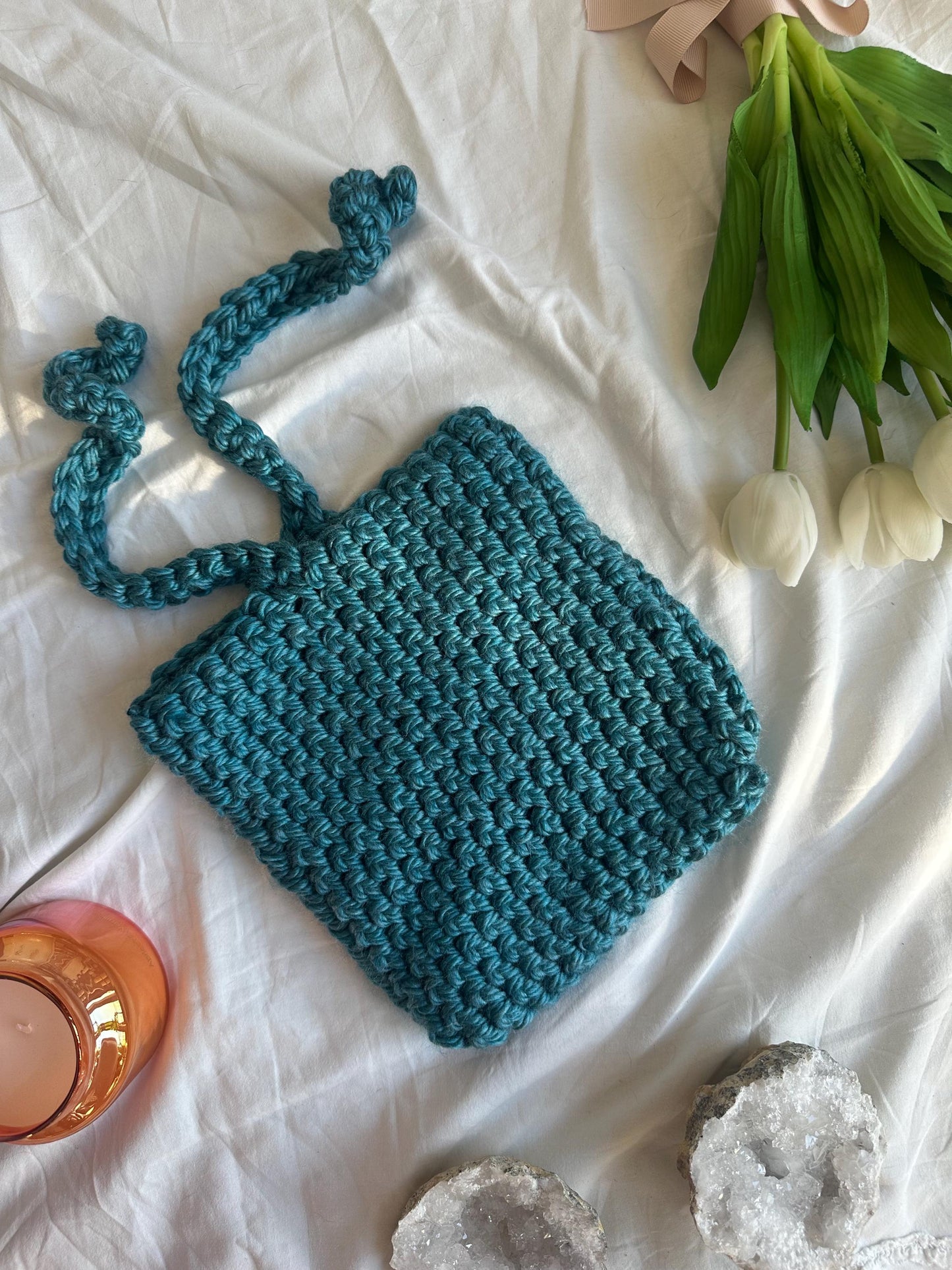 Handmade e-reader sleeve teal