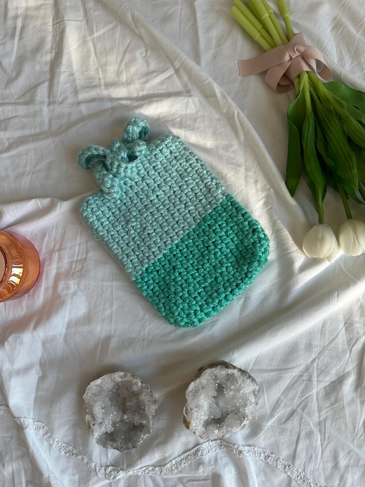 Handmade e-reader sleeve turqoise