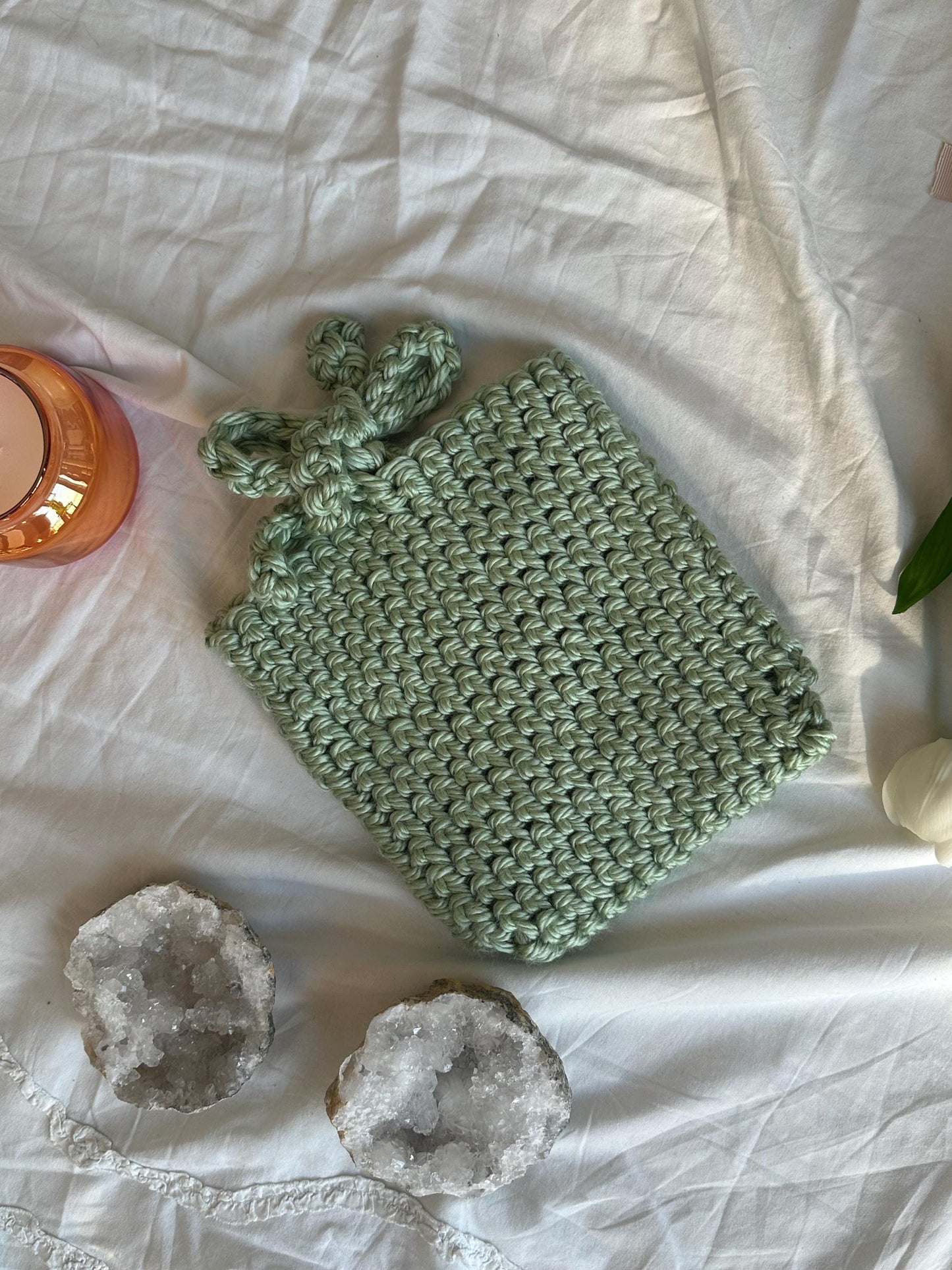 Handmade e-reader sleeve green