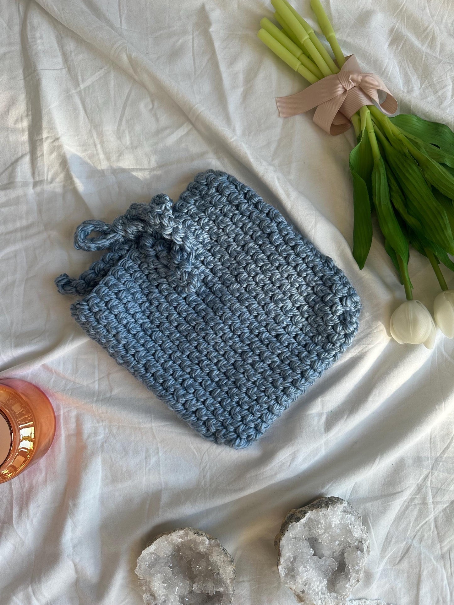 Handmade e-reader sleeve blue