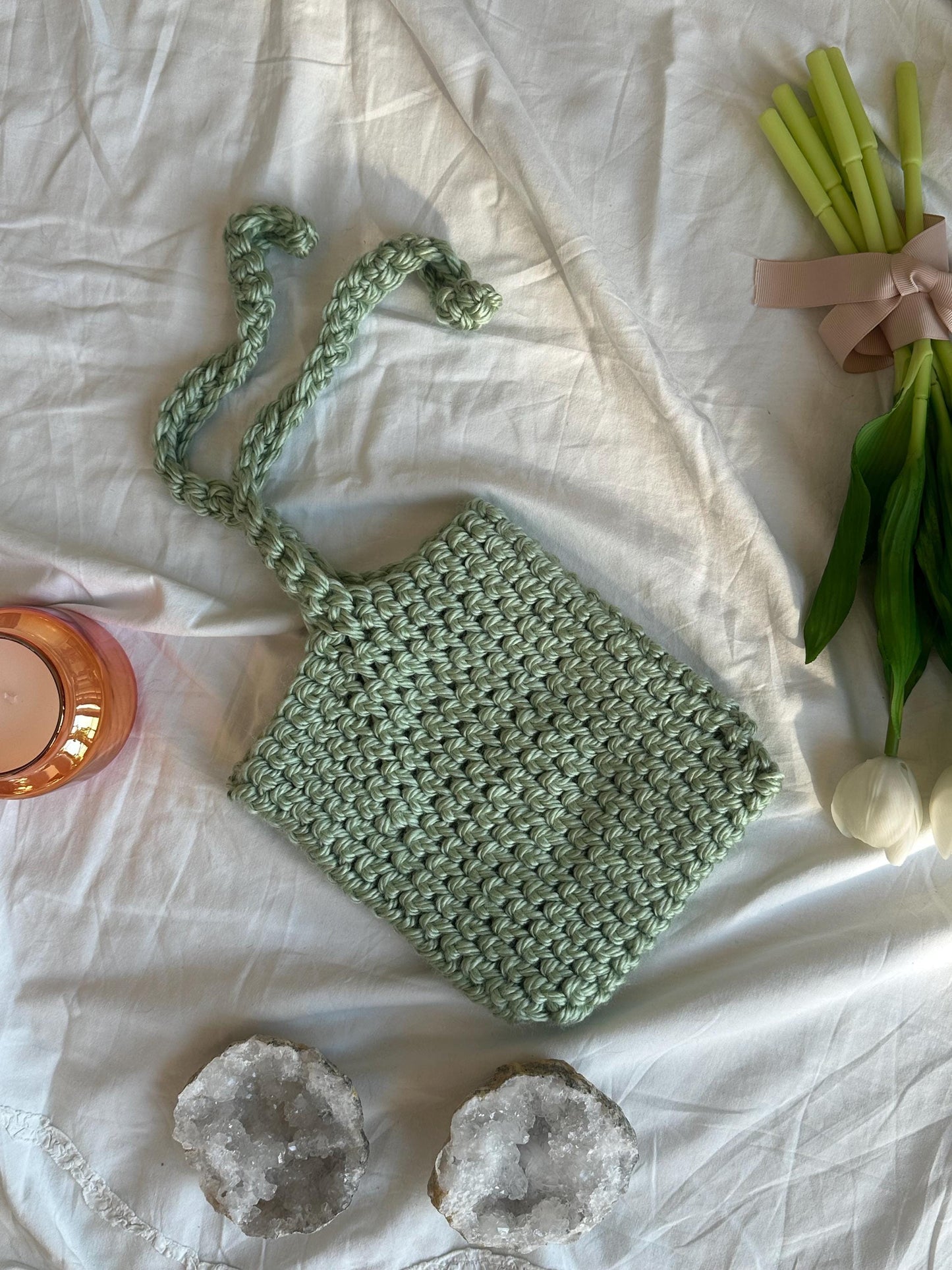 Handmade e-reader sleeve green